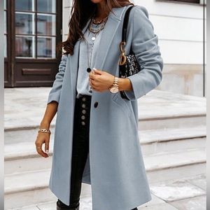 Romantichut Sky Blue Single-Button Jacket